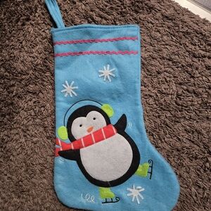 Blue Penguin Christmas Stocking